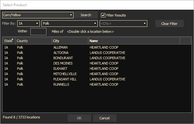 Grain Summary Drop Down