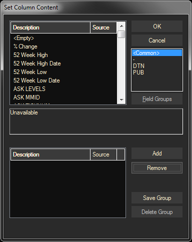 Column Field Groups